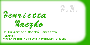 henrietta maczko business card