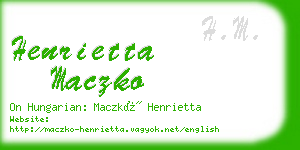 henrietta maczko business card